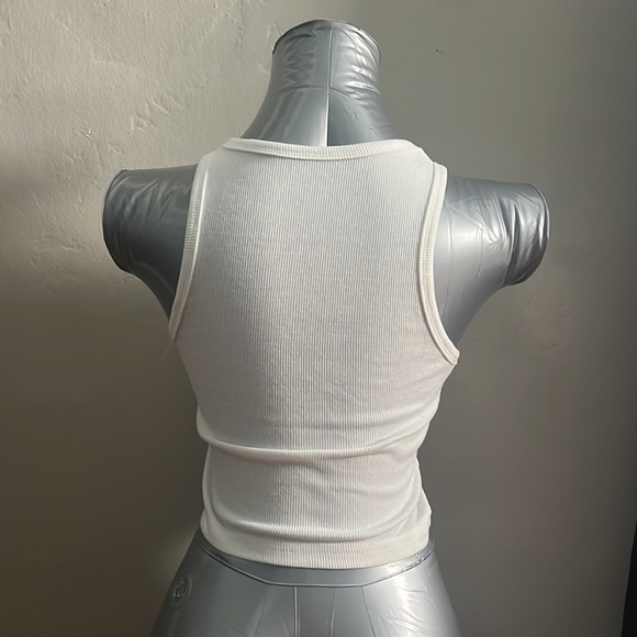 NWT Baby ribbed cropped tank top - white - size XS - Picture 4 of 4